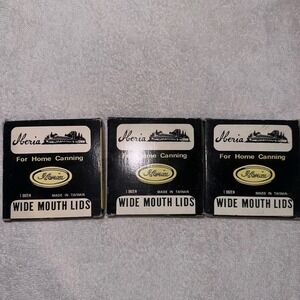 RARE Vintage NIB Iberia Wide Mouth Canning Jar Lids Set Of 3